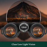 Adorrgon 12x42 HD Binoculars for Adults High Powered with Phone Adapter, Tripod and Tripod Adapter - Large View Binoculars with Clear Low Light Vision - Binoculars for Bird Watching Cruise Travel Adorrgon