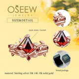 Kite Cut Garnet engagement ring sets Wedding Ring Set(Garnet)