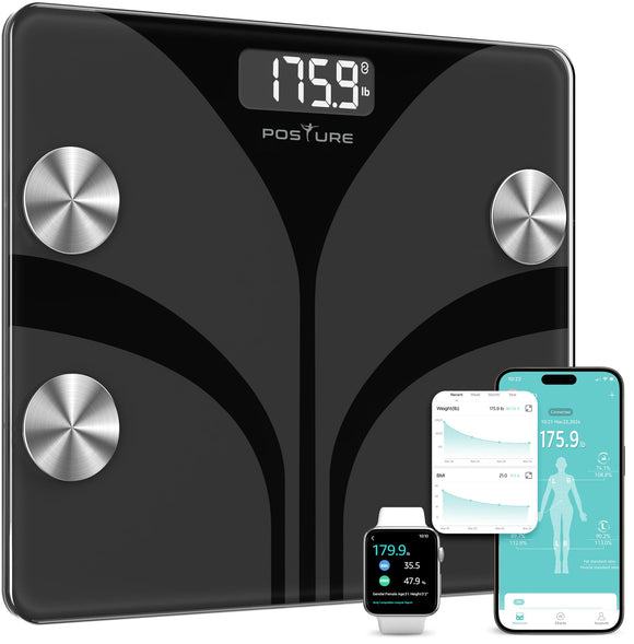 Body Weight, Digital Bathroom Smart Scale LCD Display, 13 Body Posture
