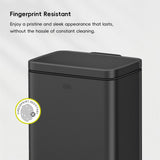 EKO Madison Matte Black Stainless Steel 3.2 Gal/12L Bathroom Small Step Trash Can or Recycling Bin