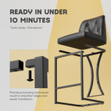 Ollega 24" Black Counter Height Bar Stools Set of 6, Button Tufted Back