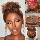 Daules Deep Curly Wave Wig Human Hair Ombre Highligt 34inch.