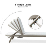 PURPLE LEAF Patio Lounge Chair Set of 2 Adjustable Heavy-Duty Gray