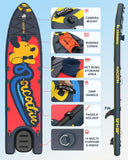 NACATIN Inflatable Stand Up Paddle Board - Premium SUP Board with Dog Ramp Kit, Complete SUP Set Paddle Boards for Adults with Single/Double Paddle, Backpack, Suitable for Paddle Boarding with Dog