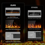 Eueiriup 2025Newly Upgraged 72 inch Ultra Thin Electric Fireplace Inserts and Wall Mounted with Remote Control & Touch Screen 1500W Fireplace Heater with Timer
