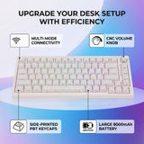 Yoidesu 75% Wireless Mechanical Keyboard Hot Swappable RGB (White)