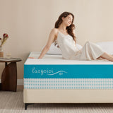 Lazyzizi Full Size Mattress, Fiberglass Free Green Tea 10" Memory Foam Mattress, Gel Infused Cooling Foam, Back Pain Relief, Washable Cover, Medium Plush Feel with Motion Isolating