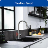 Touchless Kitchen Faucet with Pull Down Sprayer Single Handle Kitchen Faucets Smart Motion Sensor Stainless Steel Brushed Nickel Sink Faucet WEWE