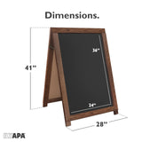 Ilyapa 2 in 1 A Frame Sign Holder and Chalkboard Easel - Dual Sided Magnetic Chalk Board - Display for Businesses Outdoor - 28x41 - Barnwood Brown