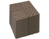 Mapleyard 144 PCS Plastic Interlocking Deck Patio Tiles, Brown, Diagonal