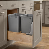 Rev-A-Shelf Double Pullout Trash Can w/Soft-Close Slides, 14.5" Min Opening