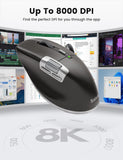 SABLUTE Ergonomic Wireless Mouse for Laptop with Ultra-Fast Scrolling, Side Scroll, Wired+2.4G,+2 Bluetooth, 5 Programmable Buttons, 8K DPI, 800mAh Rechargeable, MAM6 Quiet Office Mice for PC, Desktop