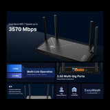 TP-Link Dual-Band BE3600 Wi-Fi 7 Router Archer BE230 | 4-Stream 3.6 Gbps | 2×2.5G + 3×1G Ports, USB 3.0, 2.0 GHz Quad Core, 4 Antennas | VPN Clients & Server | EasyMesh, HomeShield, MLO, Private IOT TP-Link