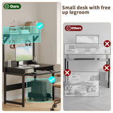 Small Computer Desk with Hutch, Office Desk Study Table Writing Desk Workstation PC Table for Home Office
