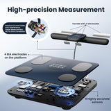YINOLIFE Scale for Body Weight, 8 Electrode Smart Bathroom Scale with BMI Body Fat Muscle Mass 28 Full Body Composition, High Precision Digital Weight Scale with Handle Display, Rechargeable, 400 lbs