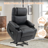 BRTHORY Leather Power Lift Recliner Chair for Elderly, with Massage & Heat