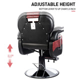 OmySalon Classic Barber Chair Reclining Hair Salon Stylist Chair All Purpose, Heavy Duty Hydraulic Pump, Adjustable Headrest, Tattoo Barbershop Beauty Spa Equipment