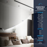 LUXRITE 3 Inch LED Regressed Canless Spotlight + Round Black Interchangeable Trim, 5CCT 2700K-5000K, Twist N' Lock, Recessed Lighting, 15W, 1250LM, CRI90, Dimmable, 38° Beam, IC & Wet Rated (6 Pack)