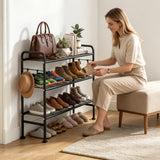 Tbzieoc 3 Tier Shoe Rack Metal Shoe Storage Organizer for Entryway Closet Space Save