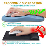 Hokafenle 2 in 1 Ergonomic Mouse Pad Wrist Support & Wrist Rest for Computer Keyboard Set, with Relieve Carpal Tunnel Pain Massage Bulge and Full Memory Gel Design (2In1 Set, Lake Blue)