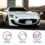 [2 Pack] Luxury Bling Pink License Plate Frames - Hand-Set 1200+ Crystal Rhinestones - Rust-Proof Stainless Steel Car Accessories for Women - Universal Fit Front and Rear Set