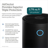 AIRDOCTOR AD4000 Air Purifier. Perfect for Large Rooms, Basements Up to 2,776 ft2. Removes Allergens, Smoke, Dust, Mold, Pet Hair, Odors, Pollen. Hospital-Grade UltraHEPA & Premium Carbon Filtration