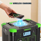 GRECELL Portable Power Station 330W (Peak 600W), GRECELL 288Wh Solar Generator with 60W USB-C PD, 5W Wireless 110V Pure Sine Wave AC Outlet, Lightweight Backup Battery for Camping, Travel, RVs