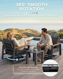 Vexwalx Aluminum Luxury Outdoor Swivel Patio Chairs with Table Set