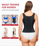 Nebility Waist Trainer for Women Corset Shapewear Tummy Control Faja Body Shaper Waist Cincher with Adjustable Strap(Black,Small)