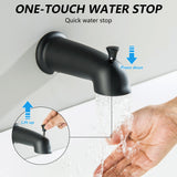 DOUBLUOEG 2 Handle Shower Faucet Set with Tub Spout Shower Faucets Sets Complete Two Handle, Matte Black 2 Handle Tub Shower Faucet Sets