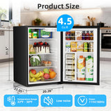 Antarctic Star 4.4 Cu.Ft Compact Refrigerator,Mini Fridge Single Door with Adjustable Thermostat,Removable Glass Shelves for Apartment/Dorm/Office,BLACK