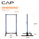 CAP Barbell Power Rack with Pull Up Bar & Attachments - Squat Rack & Strength Training Power Cage for Home Gym - Blue