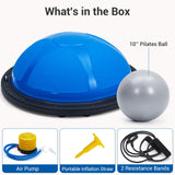 Elementool 23In Half Balance Ball with Non-Slip Base, 1600Lb Capacity Stability Trainer for Core Workouts, Includes Resistance Bands, Pump, and Bonus Ball, for Home Gym Strength