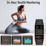 Zeacool Fitness Tracker with 24/7 Heart Rate, Blood Oxygen Sleep Monitor, 123 Sports Modes Calories Smart Watch,IP68 Waterproof Step Counter Activity Trackers Health Pedometer for Women Men (Black)