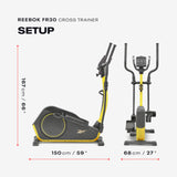 Reebok FR30 Home Elliptical Cross Trainer, Yellow, Cardio Exercise, Bluetooth, 32 Electronic Resistance Levels, 264 lb. Capacity