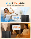 Mifasol Humidifier Large Room, 5.3Gal/20L Warm & Cool Mist Humidifiers for Home 1500 sq ft, Whole House Humidifier, Humidifiers for Bedroom Home Plants Office Large Areas, Black