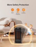 SANVINDER Space Heater, 1500W Space Heaters for Indoor Use Electric Heater for Bedroom, ECO Thermostat 90° Oscillating 24H Timer, Fast Heating, Remote Control, Safe for Home Office Room