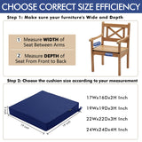 Chair Cushions 19 x 19 Inch Water Resistant Patio Chair Cushions with Tie 3 Year Color Fastness Thick Outdoor Seat