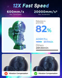 5M Pro 3D Printer, 600mm/s High-Speed, FDM 3D Printer Auto Leveling, Quick Detachable 280°C Nozzle