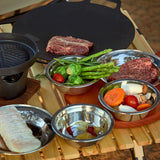 TOPZEA Set of 26 Stainless Steel Camping Plates and Bowls, Camping Mess Kits Camping Dish Set Tableware Includes Plates, Bowl, Cups, Stainless Steel Dinnerware for Camping, Hiking, Travel, Picnic
