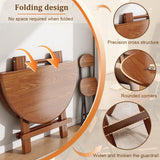 Expandable Round Drop Leaf Dining Table - Space-Saving Folding Dining Table for Smals, Multifunctal Kitchen & Dining Room Fur, Cact Design for Easy Sto