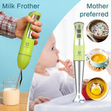 Immersion Hand Blender, UTALENT 5-in-1 8-Speed Stick Blender with 500ml Food Grinder, BPA-Free, 600ml Container,Milk Frother,Egg Whisk,Puree Infant Food, Smoothies, Sauces and Soups - Green