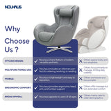 Nouhaus Heated Classic Massage Chair with Ottoman – Full Body & Spot Shiatsu Massager, Recliner with Bluetooth Speaker & in-Chair Charger – Portable & Ergonomic Design
