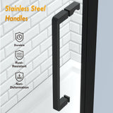 ENSO SENKA Frameless Pivot Shower Door 28.8-30" W X 72" H, 1/4" (6mm) Clear SGCC Tempered Glass, Hinged Pivot Swing Shower Door, Reversible Installation, Easy to Clean, Matte Black