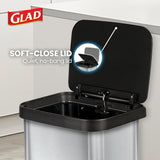 Stainless Steel Step Trash Can with Clorox Odor Protection | Large Metal Kitchen Garbage Bin with Soft Close Lid