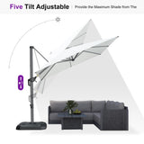 PURPLE LEAF Outdoor Umbrella 8' x 8' Square Premium Sun Protection White