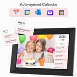Frameo 10.1 Inch WiFi Digital Picture Frame, Smart Cloud Electronic Photo Frame with HD IPS Touch Screen Slideshow 32GB Memory Auto-Rotate Wall Mount, Share Photos/Videos from Phone - Gifts for Mom