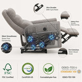 LuvnVirtue Power Recliner Chair, Wall Hugger for Living Room, RVs (Grey)