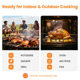 Grebilux Wireless Meat Thermometer with 2 Color-Coded Probes, ±1.8℉ Accuracy, IP67 Waterproof, App Control & Real-Time Monitoring, Two-Way Alerts