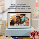 Aura HD Digital Picture Frame | Carver: The Best Frame for Gifting (Gravel Mat, 10")